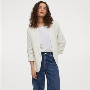 H&M shawl collar blazer jacket in cream size S